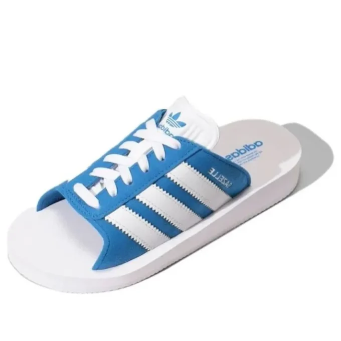 Adidas Gazelle Beach Slides «White Blue»